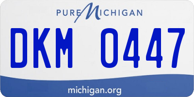 MI license plate DKM0447
