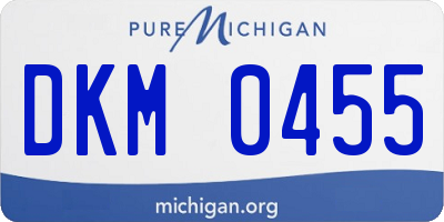 MI license plate DKM0455