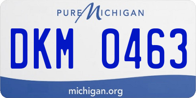 MI license plate DKM0463