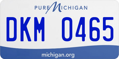 MI license plate DKM0465