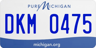MI license plate DKM0475