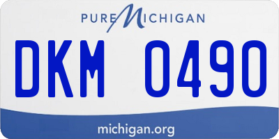 MI license plate DKM0490