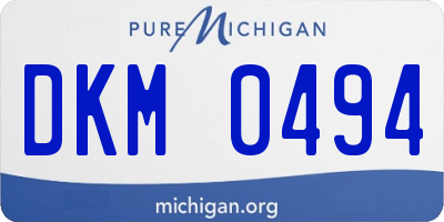 MI license plate DKM0494