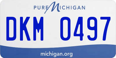 MI license plate DKM0497