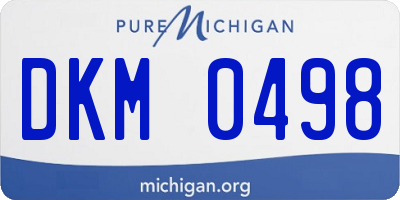 MI license plate DKM0498