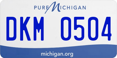 MI license plate DKM0504