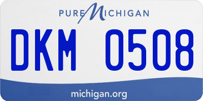 MI license plate DKM0508