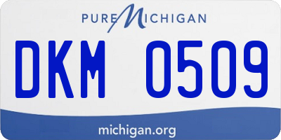 MI license plate DKM0509