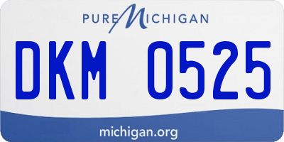 MI license plate DKM0525