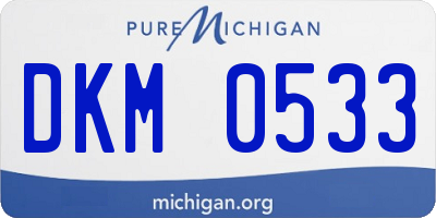MI license plate DKM0533