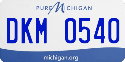 MI license plate DKM0540