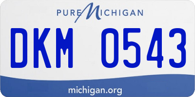 MI license plate DKM0543