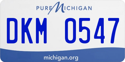 MI license plate DKM0547
