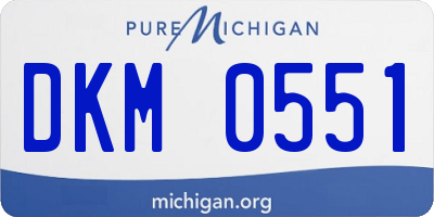 MI license plate DKM0551