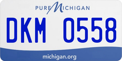 MI license plate DKM0558