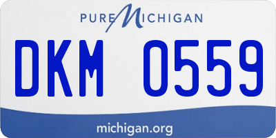 MI license plate DKM0559