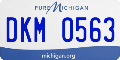 MI license plate DKM0563