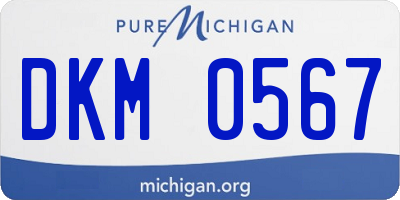 MI license plate DKM0567