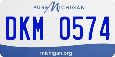 MI license plate DKM0574