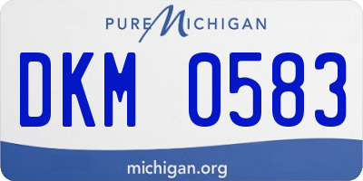 MI license plate DKM0583