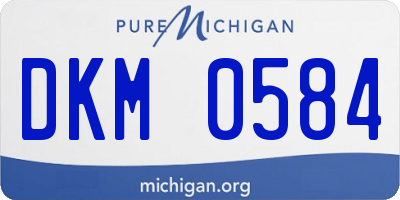 MI license plate DKM0584