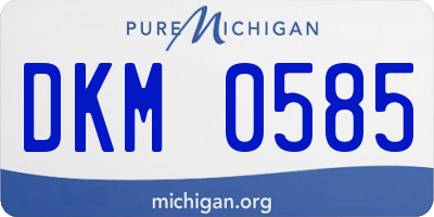 MI license plate DKM0585