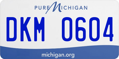 MI license plate DKM0604