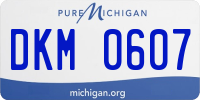 MI license plate DKM0607