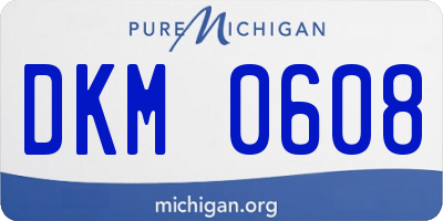 MI license plate DKM0608