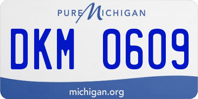MI license plate DKM0609