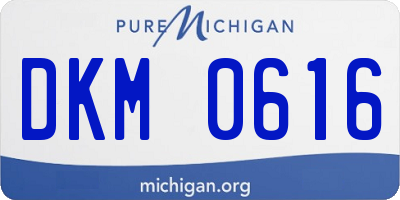MI license plate DKM0616