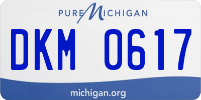MI license plate DKM0617