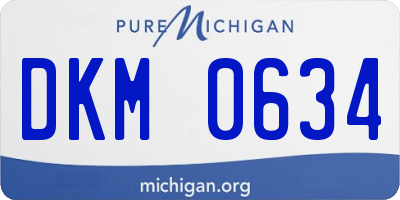 MI license plate DKM0634