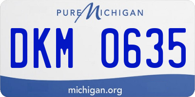 MI license plate DKM0635