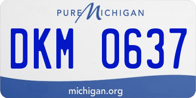 MI license plate DKM0637