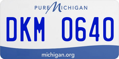 MI license plate DKM0640