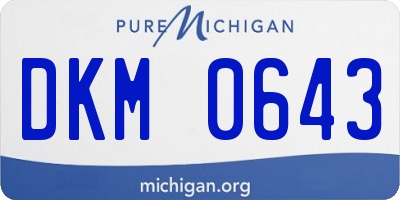 MI license plate DKM0643
