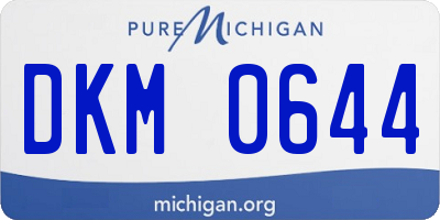 MI license plate DKM0644