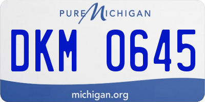 MI license plate DKM0645