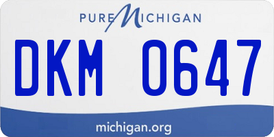 MI license plate DKM0647