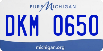 MI license plate DKM0650