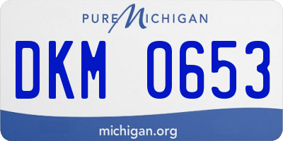 MI license plate DKM0653