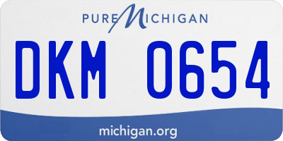 MI license plate DKM0654