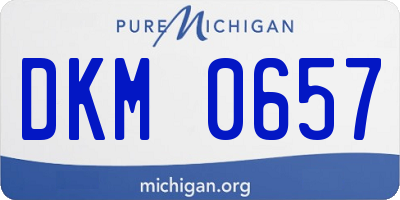 MI license plate DKM0657