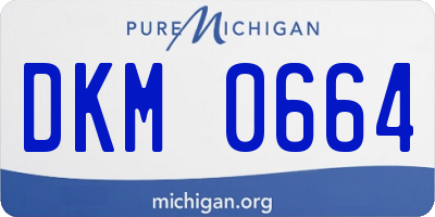 MI license plate DKM0664