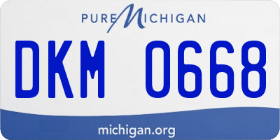 MI license plate DKM0668