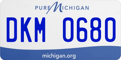 MI license plate DKM0680