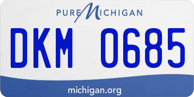 MI license plate DKM0685