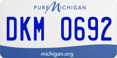 MI license plate DKM0692