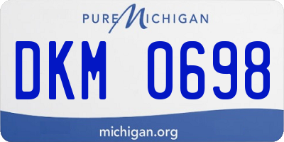 MI license plate DKM0698